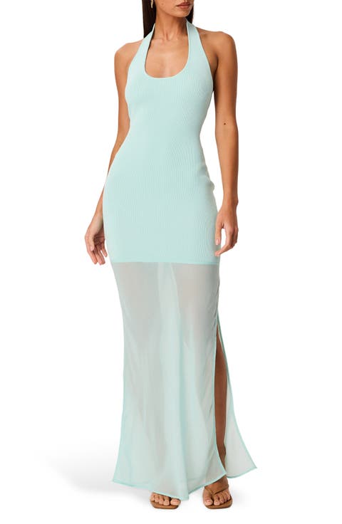 Sommer Halter Neck Maxi Dress