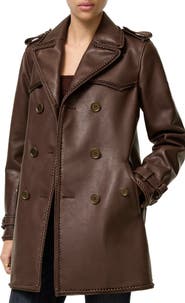 Burberry Short Fringed Leather Trench Coat