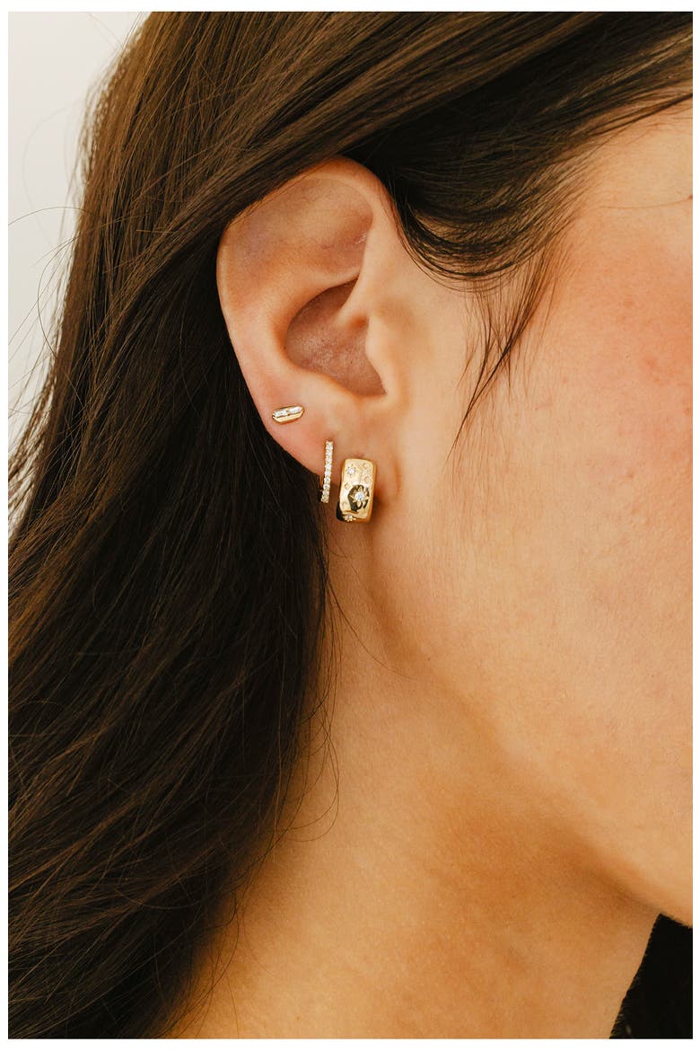 Cynthia Rose Starburst Hoop Earrings, Alternate, color, YELLOW GOLD