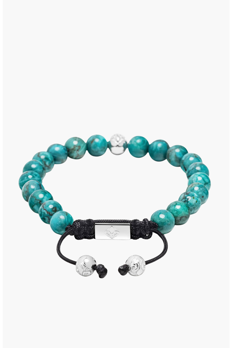 Turquoise and Sterling Silver Beaded Bracelet, Main, color, Turquoise