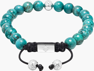 Nialaya Turquoise and Sterling Silver Beaded Bracelet