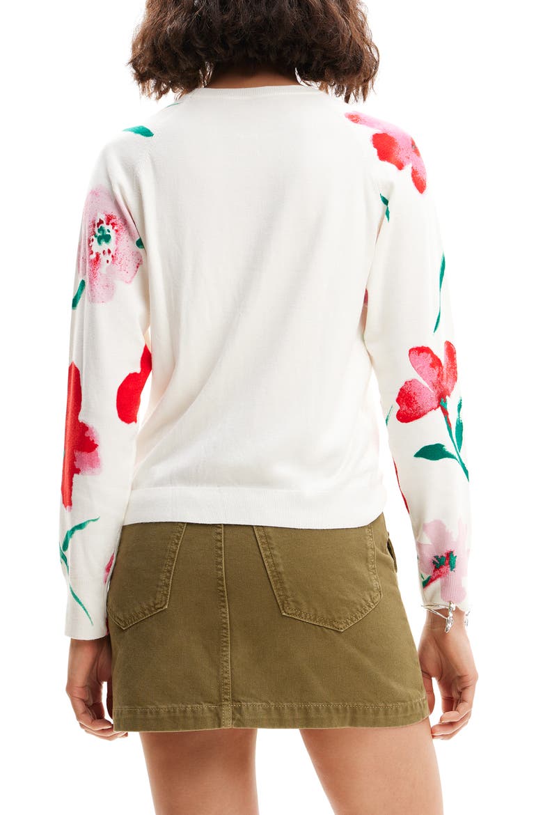 Watercolor Floral Pullover, Alternate, color, WHITE