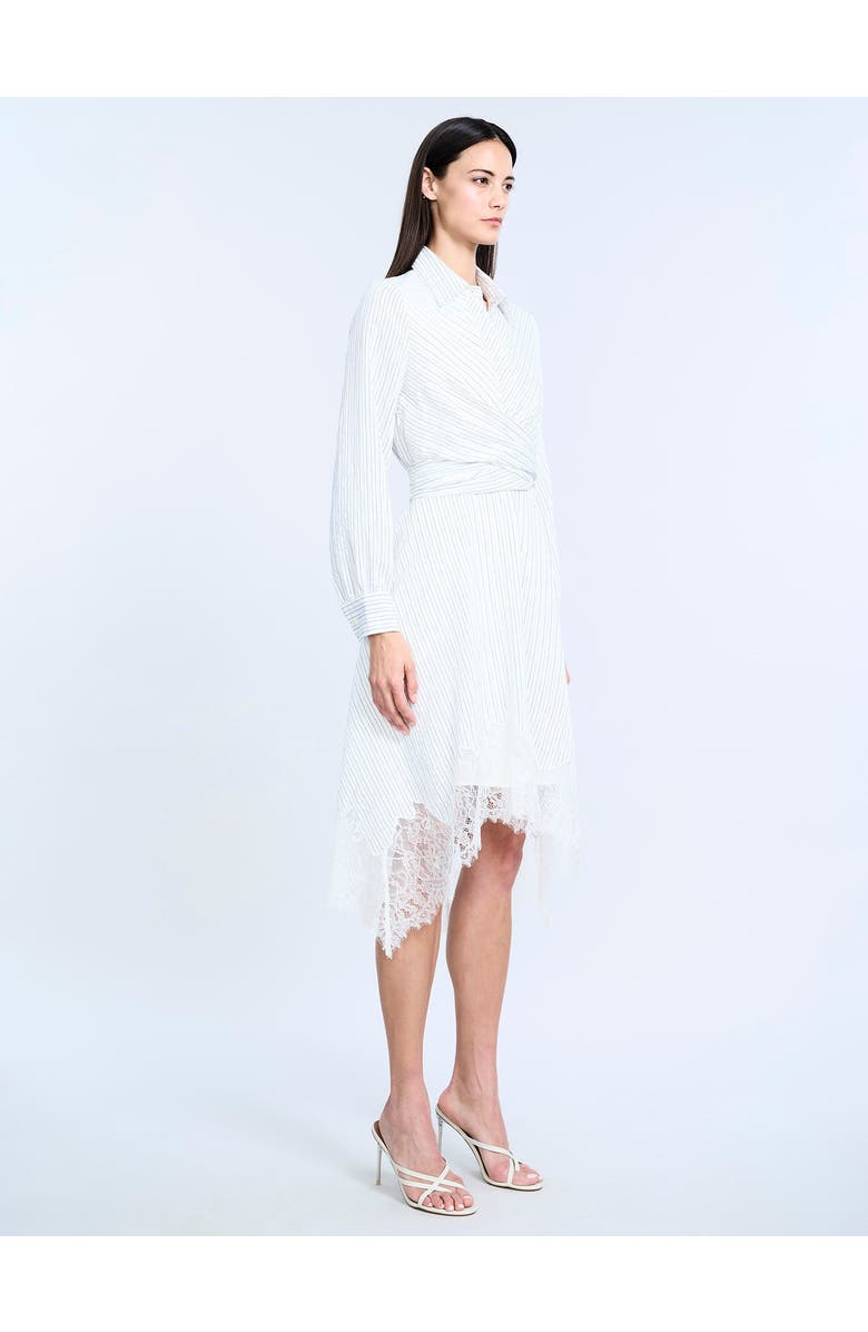 BCBGMAXAZRIA Striped Shirt Dress with Lace, Alternate, color, Jasmine