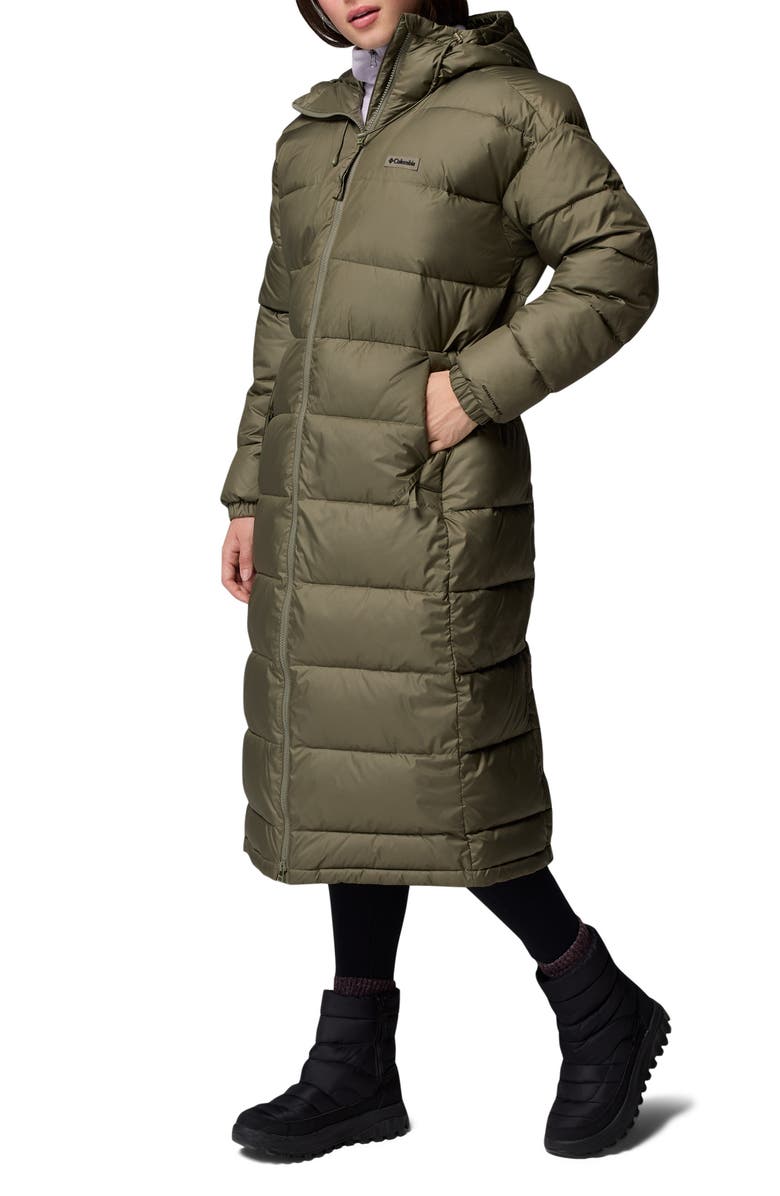 Columbia Pike Lake III Water Repellent Insulated Recycled Polyester Puffer Coat, Alternate, color, Stone Green