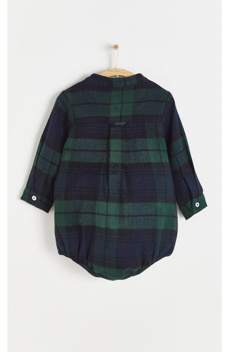 Babycottons Premium Cotton Christmas plaid Shirt Bodysuit For Infant, Alternate, color, 