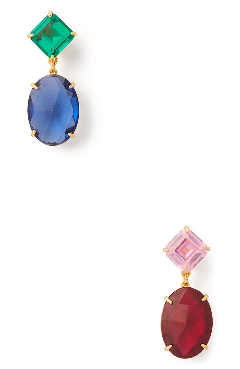 Kate Spade New York mismatched crystal drop earrings, Main, color, 