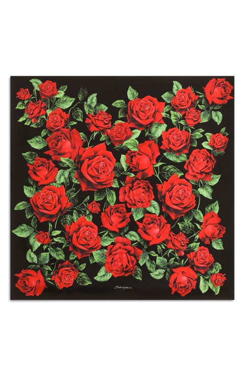 Velata Floral Square Silk Scarf