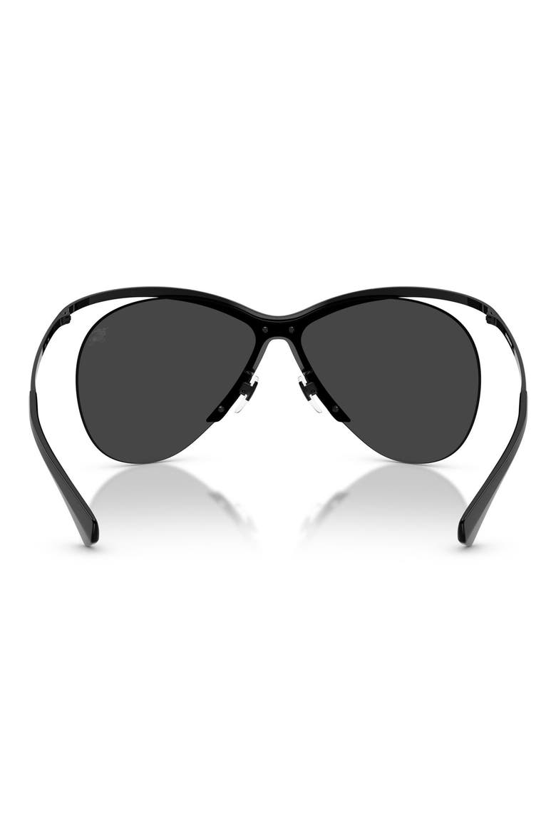 137mm Cat Eye Sunglasses, Alternate, color, BLACK / GREY MIRROR SILVER