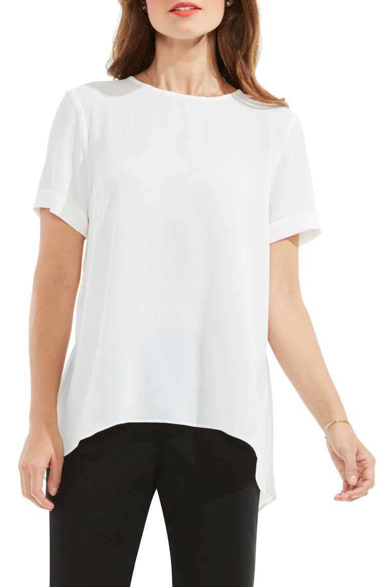 Textured Georgette High/Low Blouse, Main, color, NEW IVORY