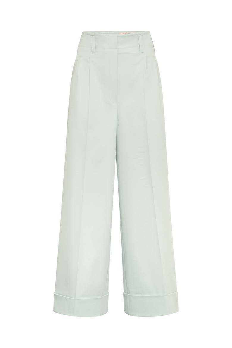 Wide Leg Cuffed Trousers, Main, color, Mint