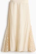 H&M Lace-panel Viscose Skirt