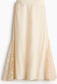 H&M Lace-panel Viscose Skirt