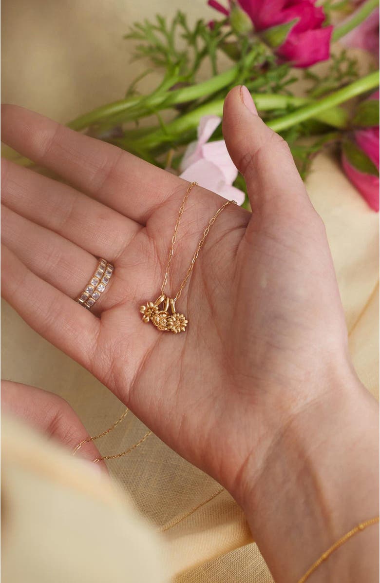 MADE BY MARY October Birth Flower Charm, Alternate, color, Gold Vermeil