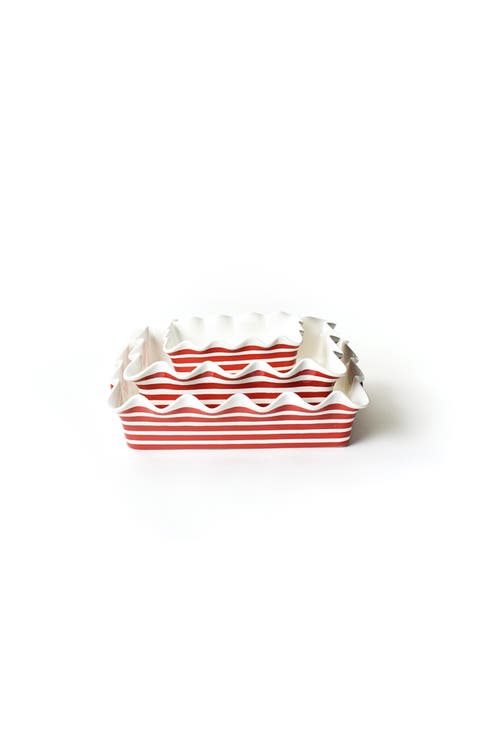 Red Stripe Baking Dish 3 Piece Set
