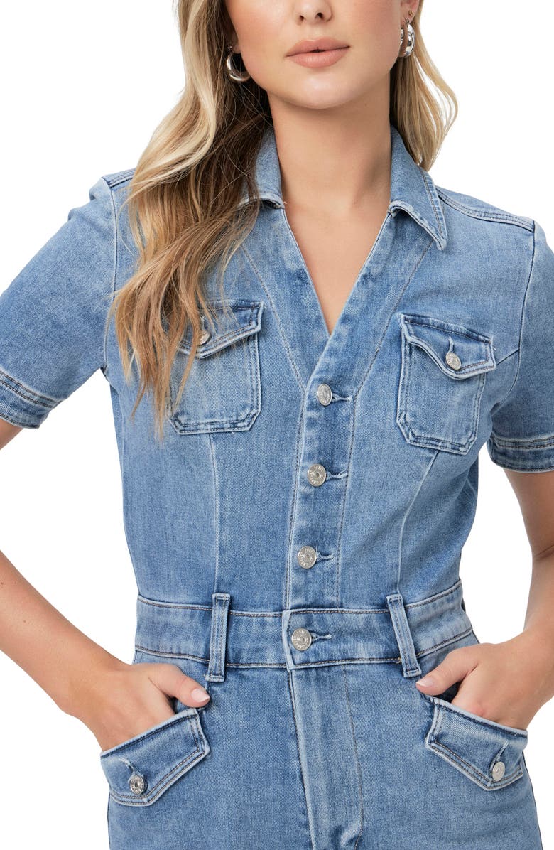 PAIGE Harper Ankle Wide Leg Denim Jumpsuit, Alternate, color, Rock Show