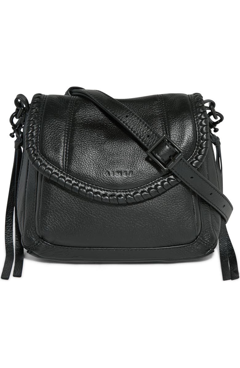 AIMEE All for Love Leather Mini Crossbody Bag, Main, color, Black