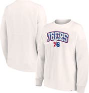 FANATICS Women's Fanatics White Philadelphia 76ers Tonal Leopard Pullover Sweatshirt