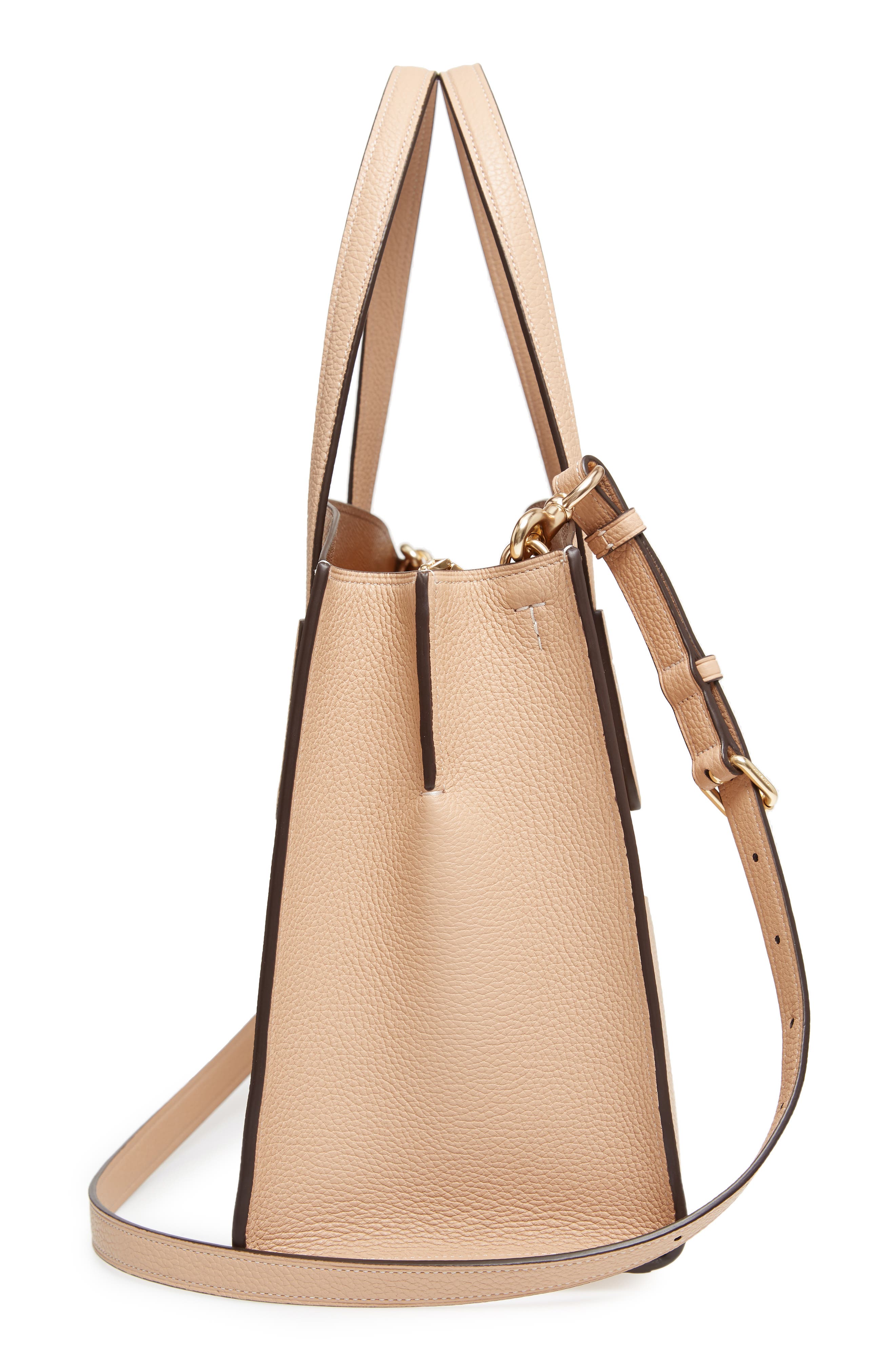 Charlie Leather Tote, Alternate, color, BEECHWOOD