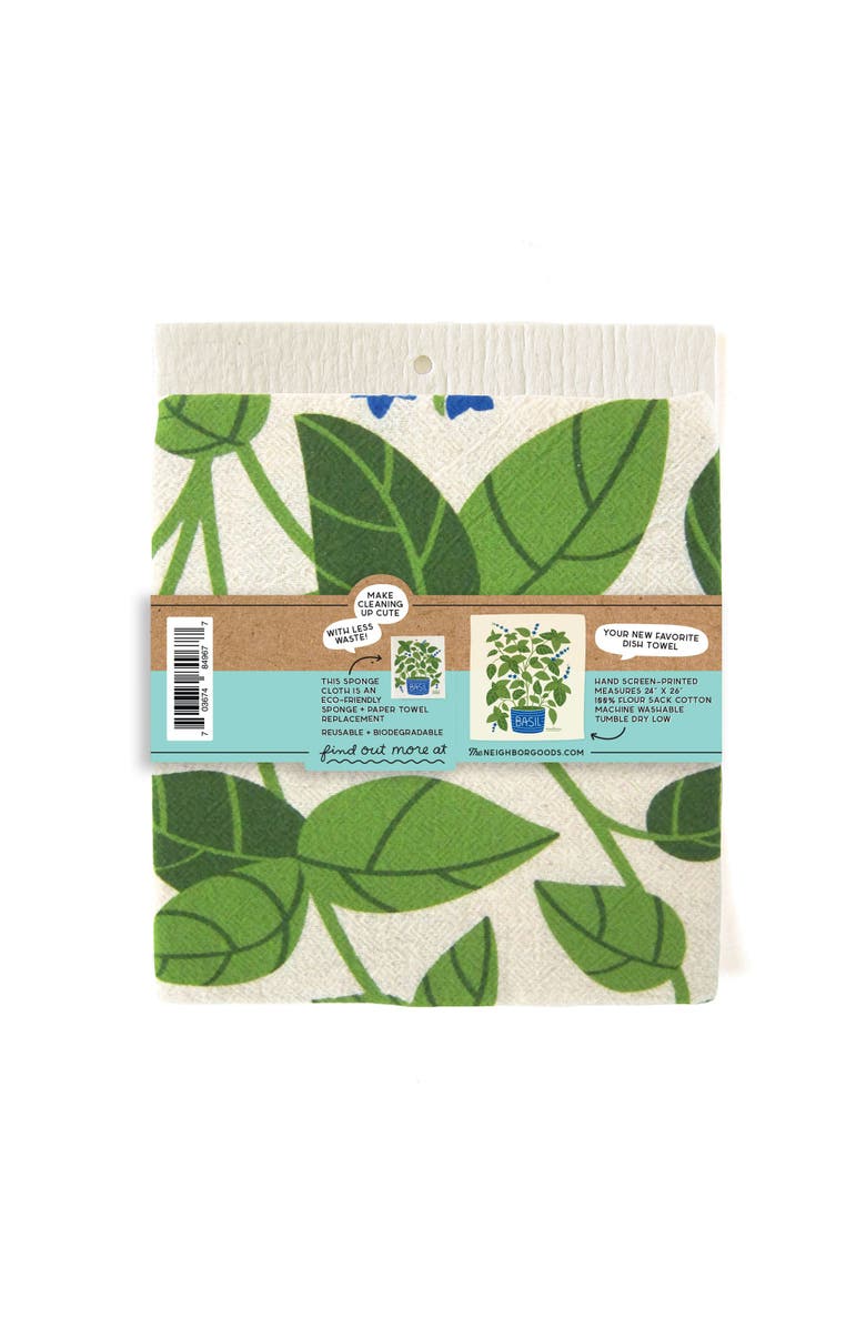 The Neighborgoods Basil Dish Towel + Sponge Cloth Gift Set, Alternate, color, Green