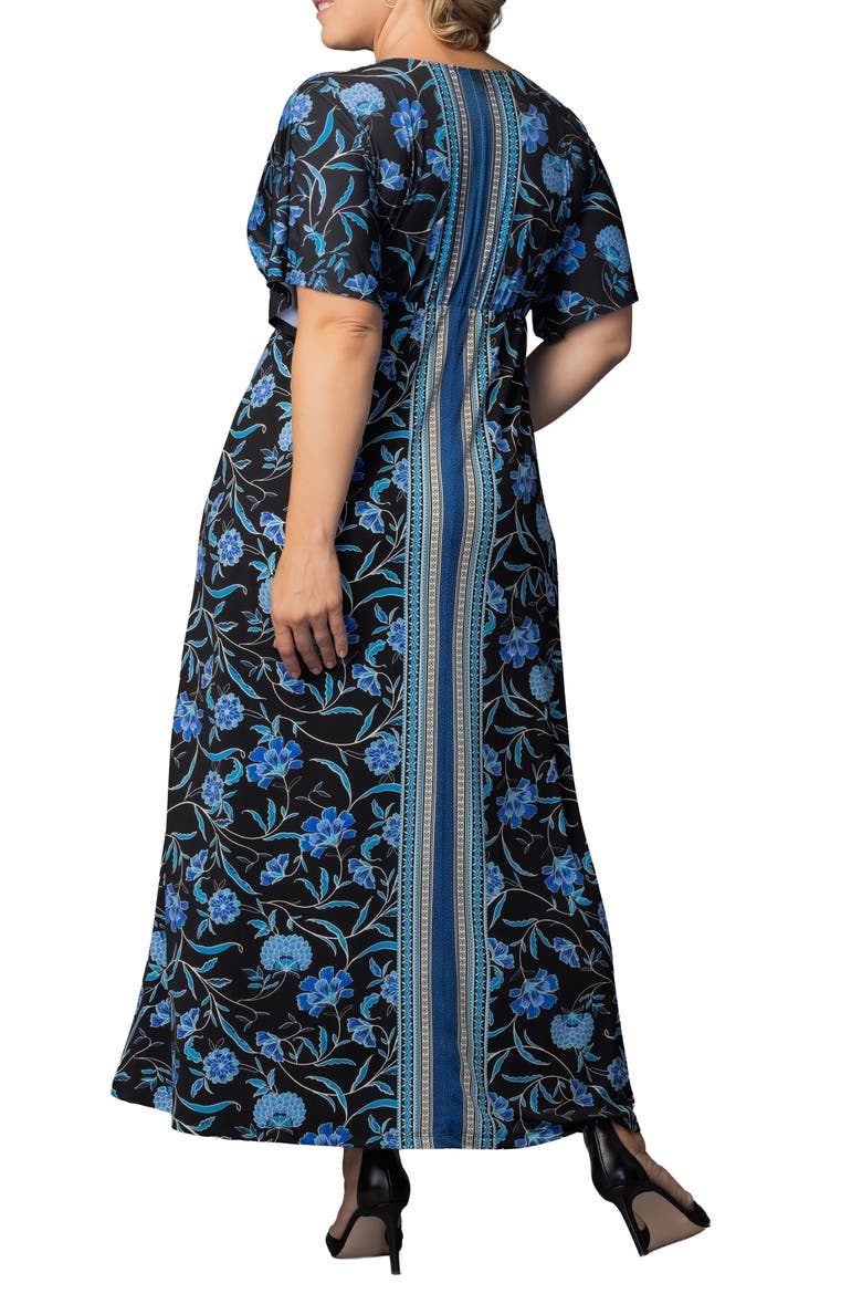 Wanderlust Floral Maxi Dress, Alternate, color, BLUE BORDER PRINT