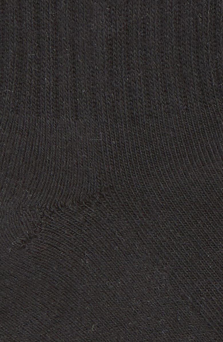 Stems Ruffle Cotton Blend Quarter Socks, Alternate, color, Black