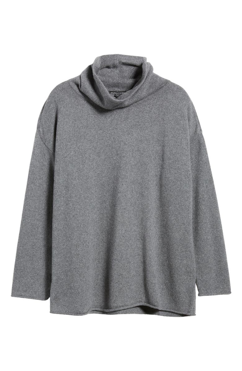 Eileen Fisher Turtleneck Organic Cotton & Recycled Cashmere Tunic Sweater, Alternate, color, 