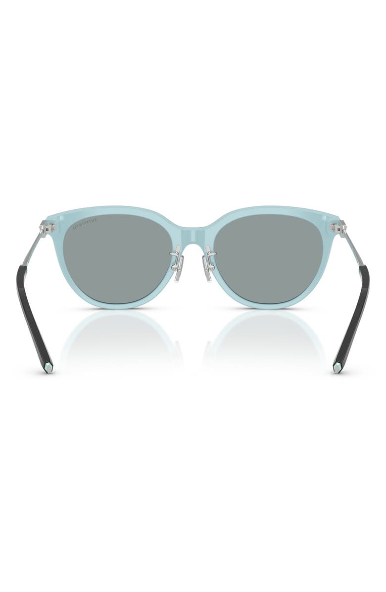 Tiffany & Co. 55mm Round Sunglasses, Alternate, color, Black On Tiffany Blue / Grey