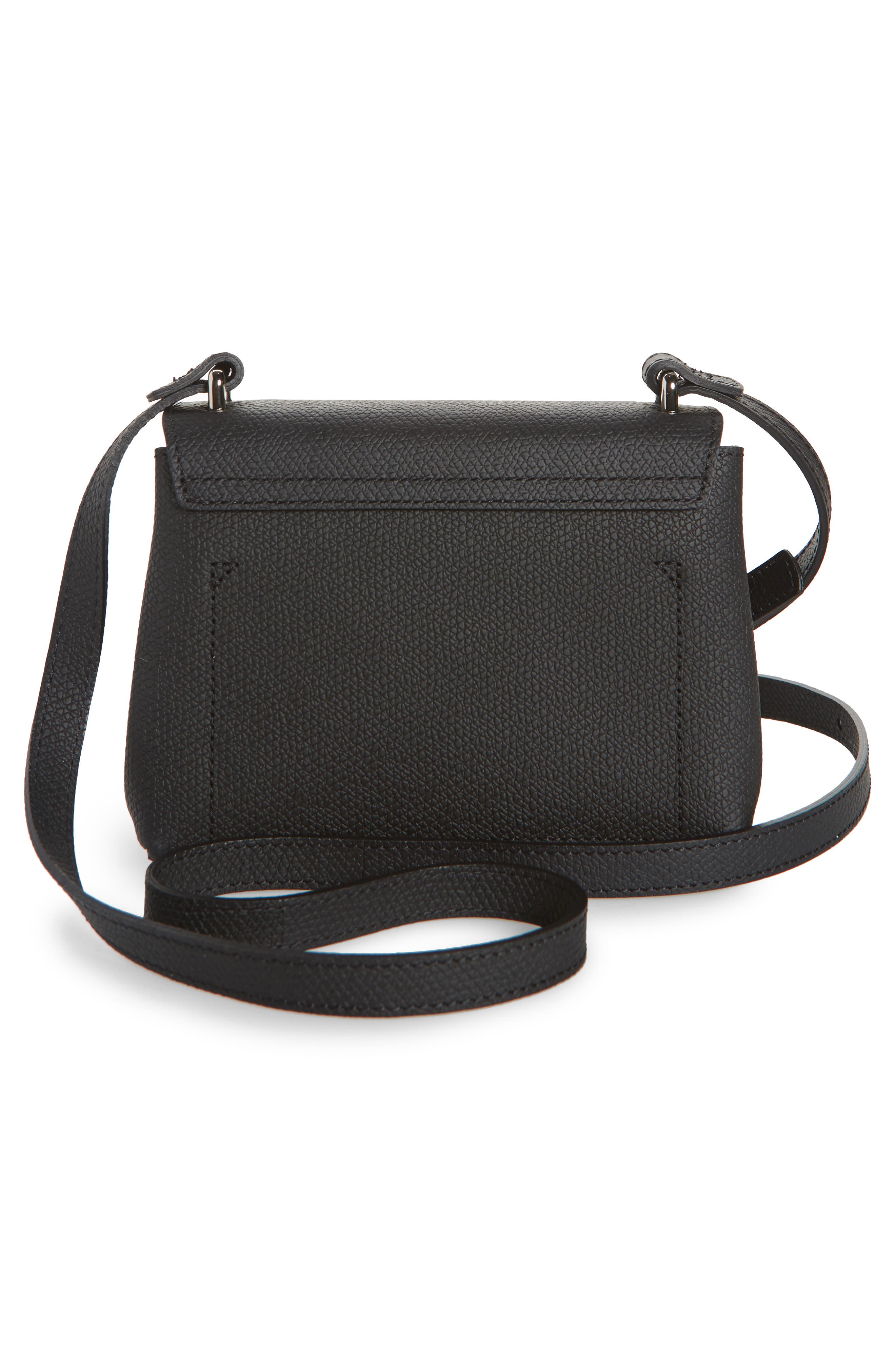 Longchamp Small Roseau Leather Crossbody Bag, Alternate, color, Black