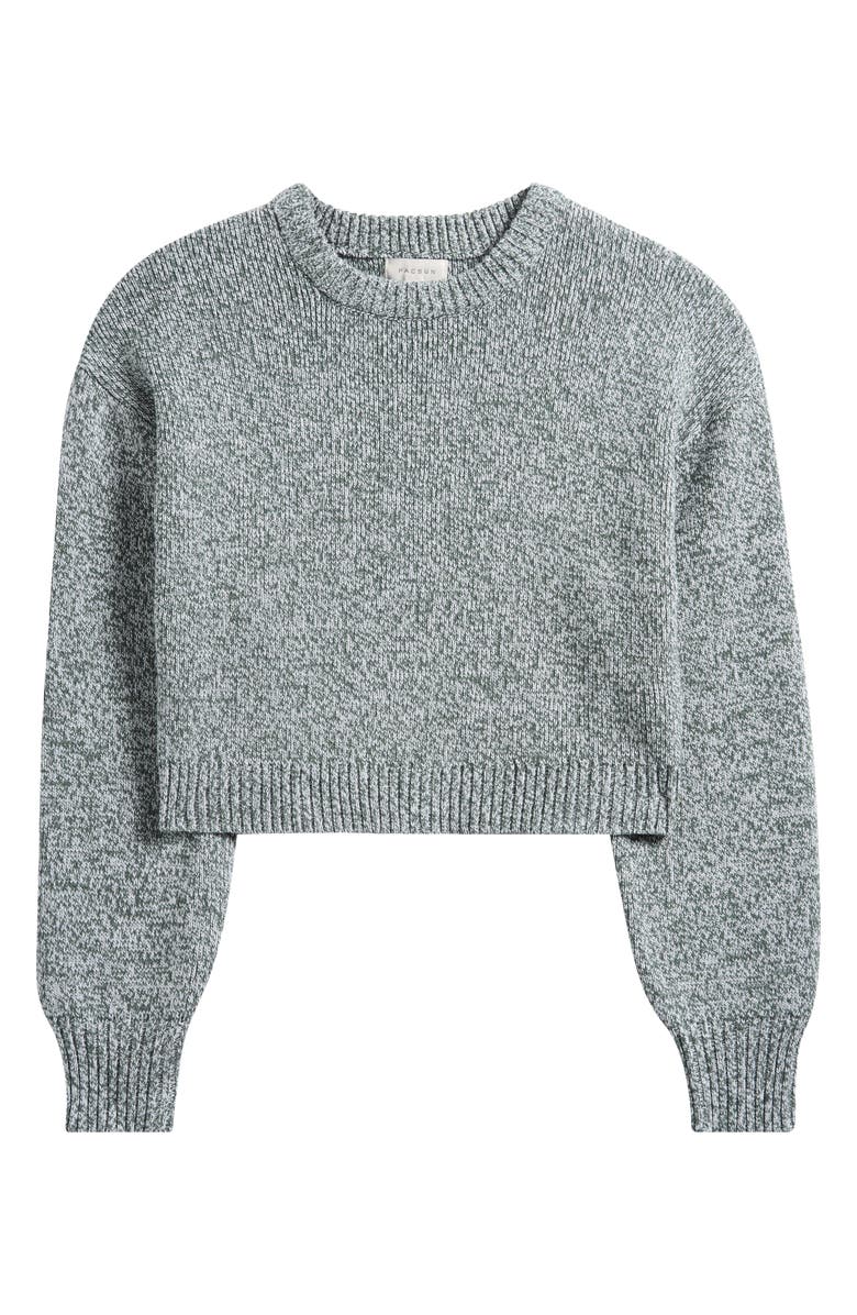 PacSun Micah Marled Crop Cotton Blend Rib Sweater, Alternate, color,