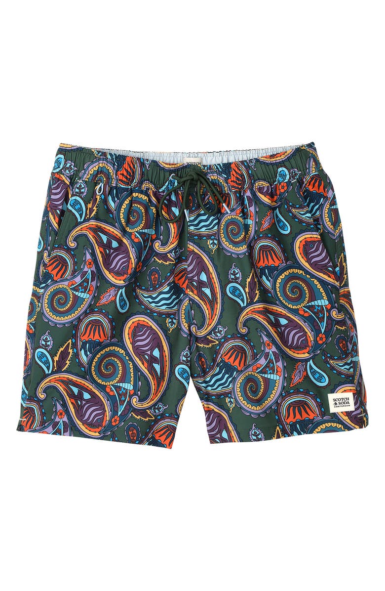 Scotch & Soda Miami Ice Swim Trunks, Main, color, Mountain View
