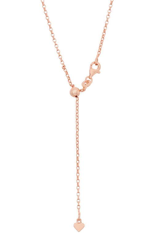 Fzn Sterling Silver Adjustable Rolo Chain Necklace In Rose Gold