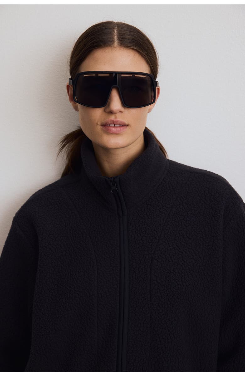 H&M Teddy Sports Jacket, Alternate, color, Black