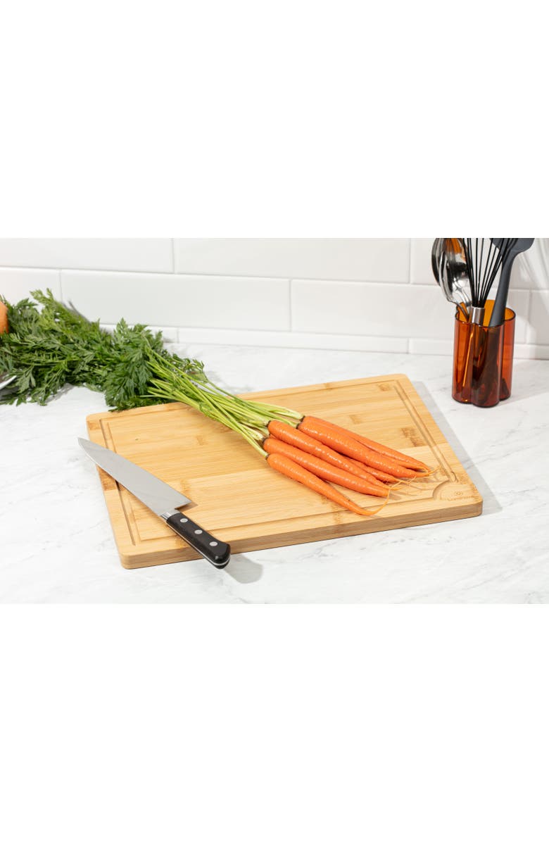 Luminuxe Wooden Cutting Board Set 3 Piece Heavy Duty Nonslip with Juice Groove, Alternate, color, 