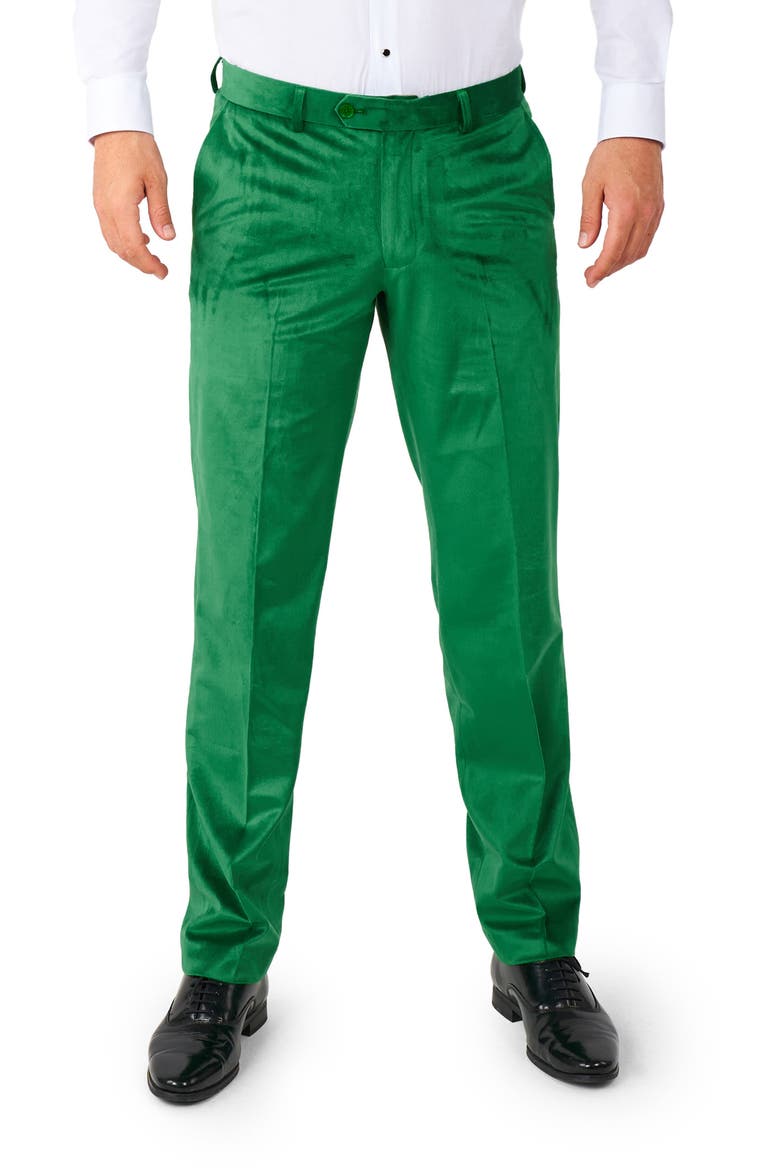 Verdant Green Velvet Tuxedo & Bow Tie Set, Alternate, color, GREEN