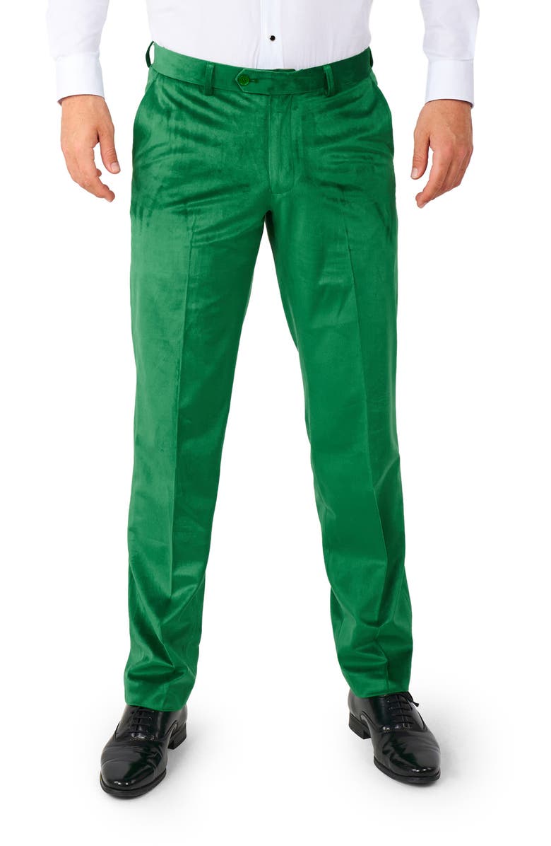 OppoSuits Velvet Verdant Shawl Collar Tuxedo & Bow Tie, Alternate, color, Green