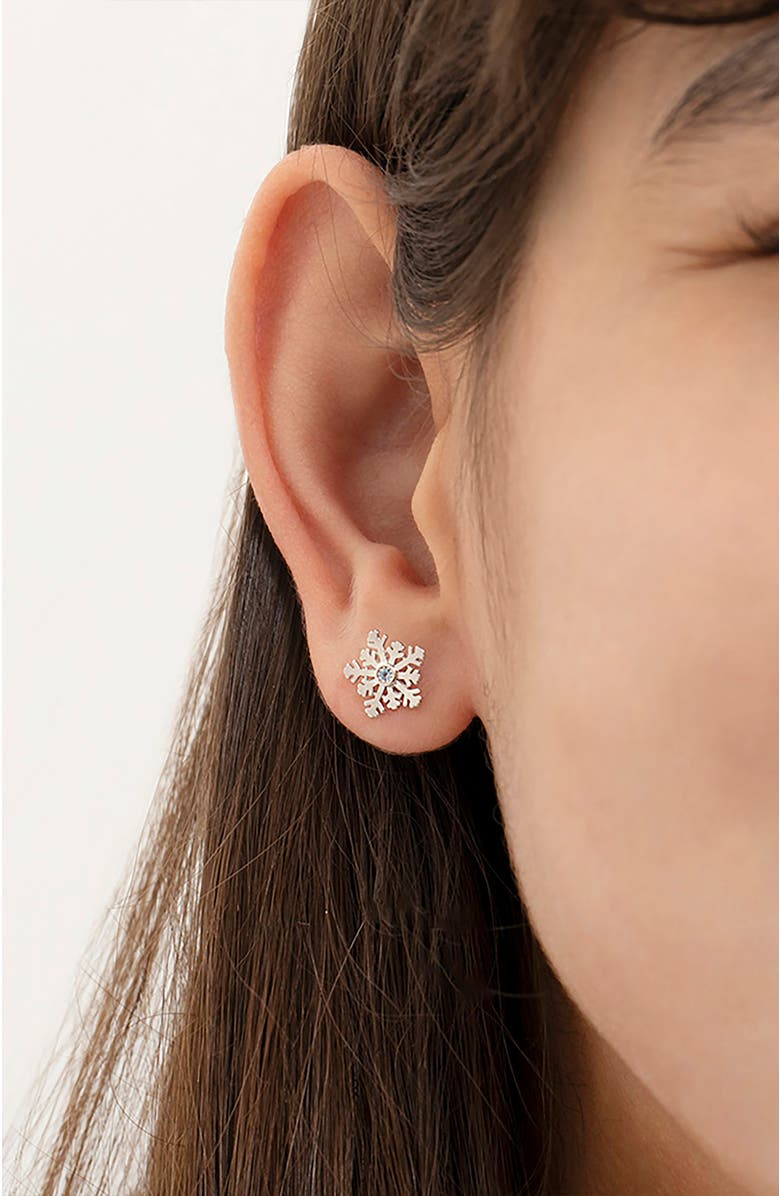 In Season Jewelry Winter Snowflake Earrings, Alternate, color, Blue