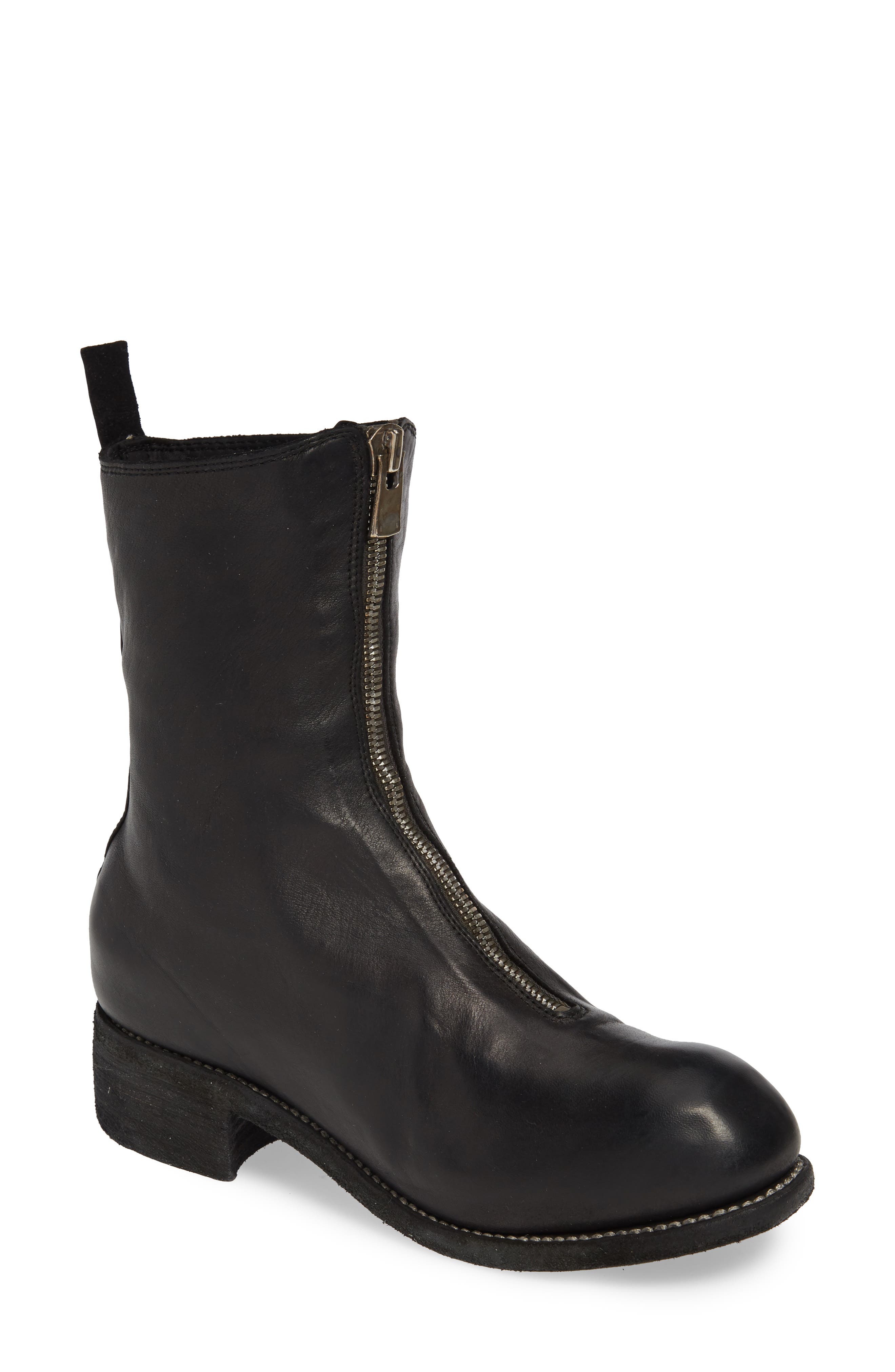 Front Zip Boot, Main, color, BLACK
