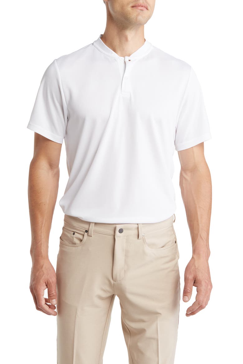 Short Sleeve Baseball Pique Polo, Main, color, BRIGHT WHITE