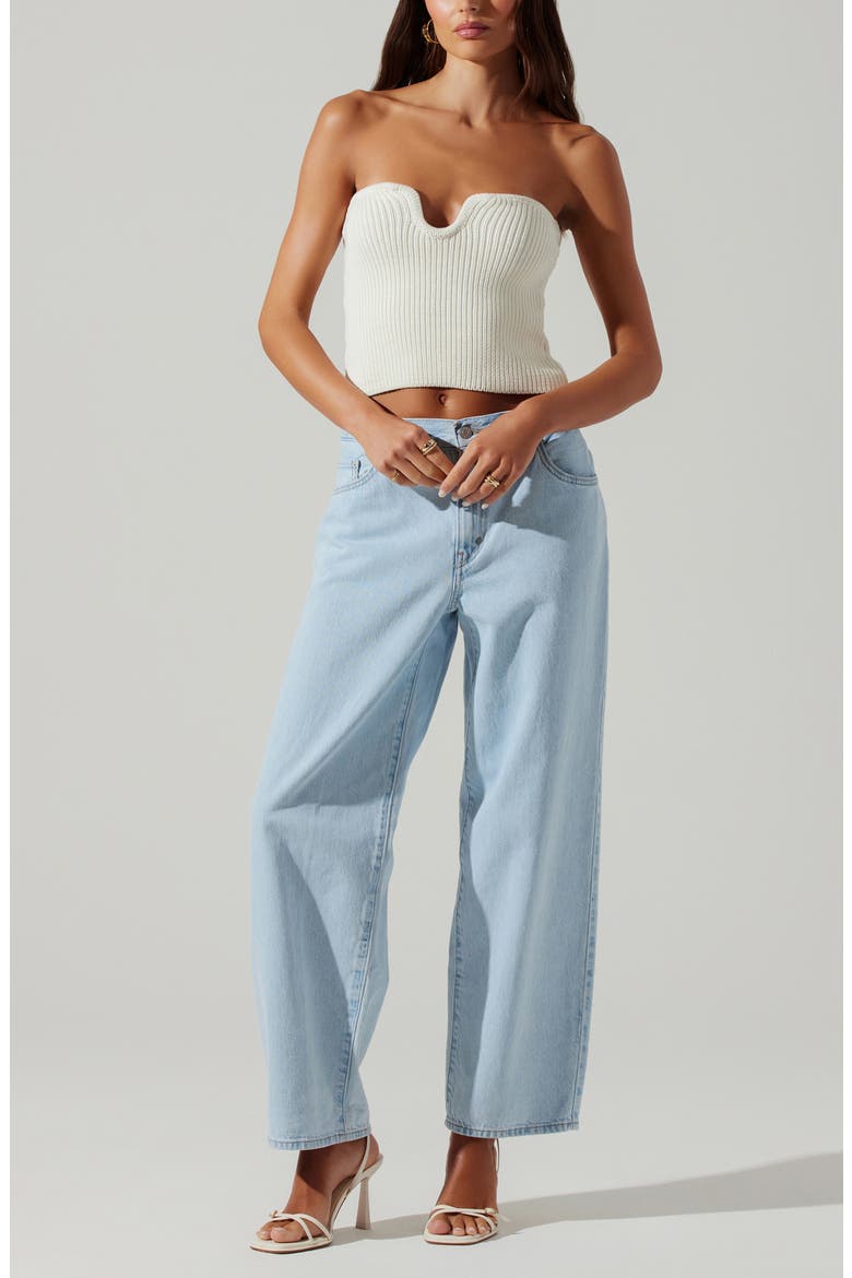 Kailess Strapless Sweater, Alternate, color, OFF WHITE