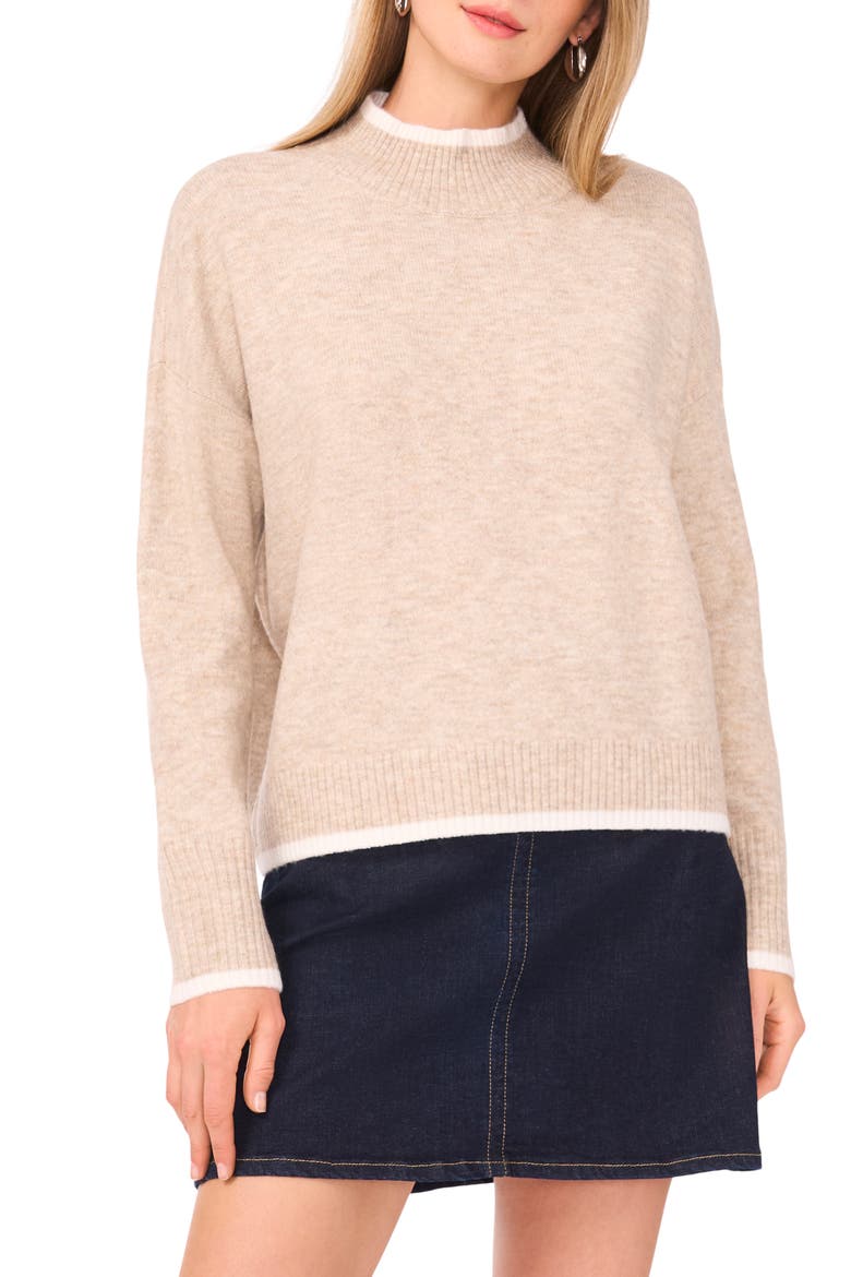 Mock Neck Sweater, Main, color, OATMEAL