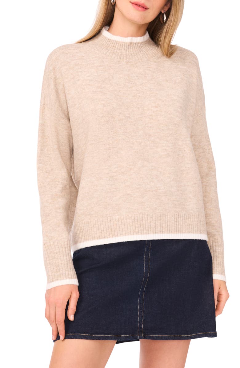 Vince Camuto Mock Neck Sweater, Main, color, Oatmeal