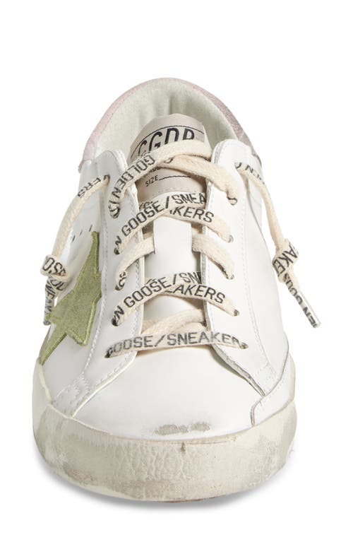 Golden Goose Super-star Bio Sneaker In White/light Green/pink
