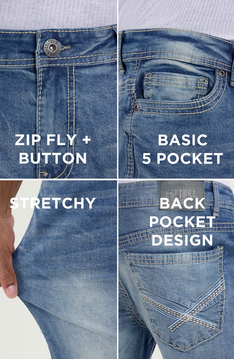 XRAY Saddle Stitch Stretch Straight Leg Jeans, Alternate, color, Vintage Blue