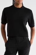 Theory Cashmere Short Sleeve Crop Sweater