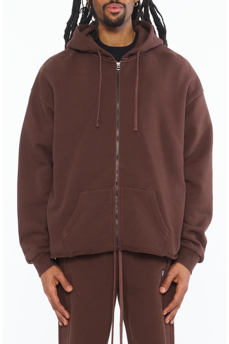 French Terry Full Zip Hoodie, Main, color, PINECONE