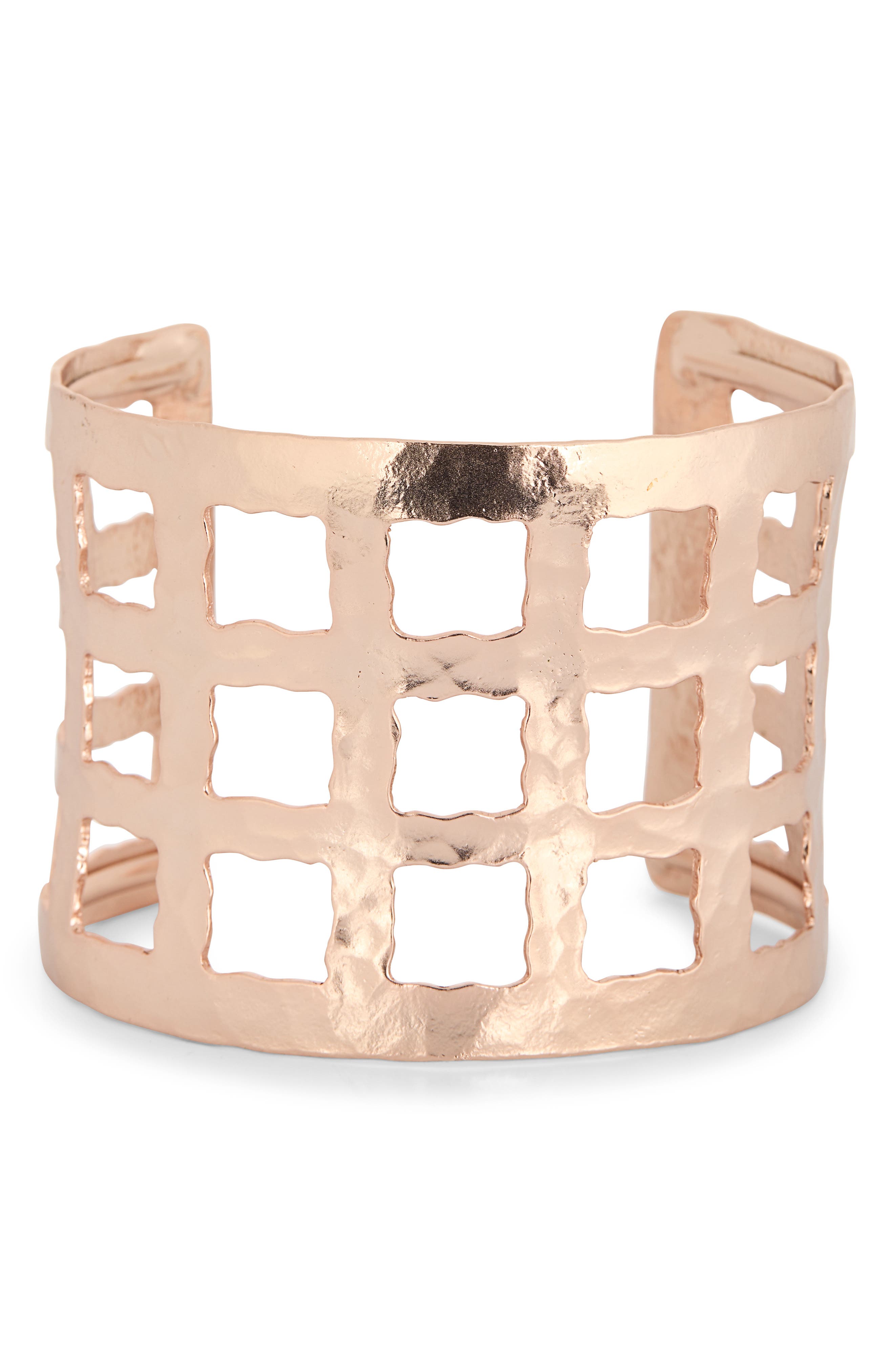 Karine Sultan Hammered Cage Cuff Bracelet