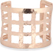 Karine Sultan Hammered Cage Cuff Bracelet