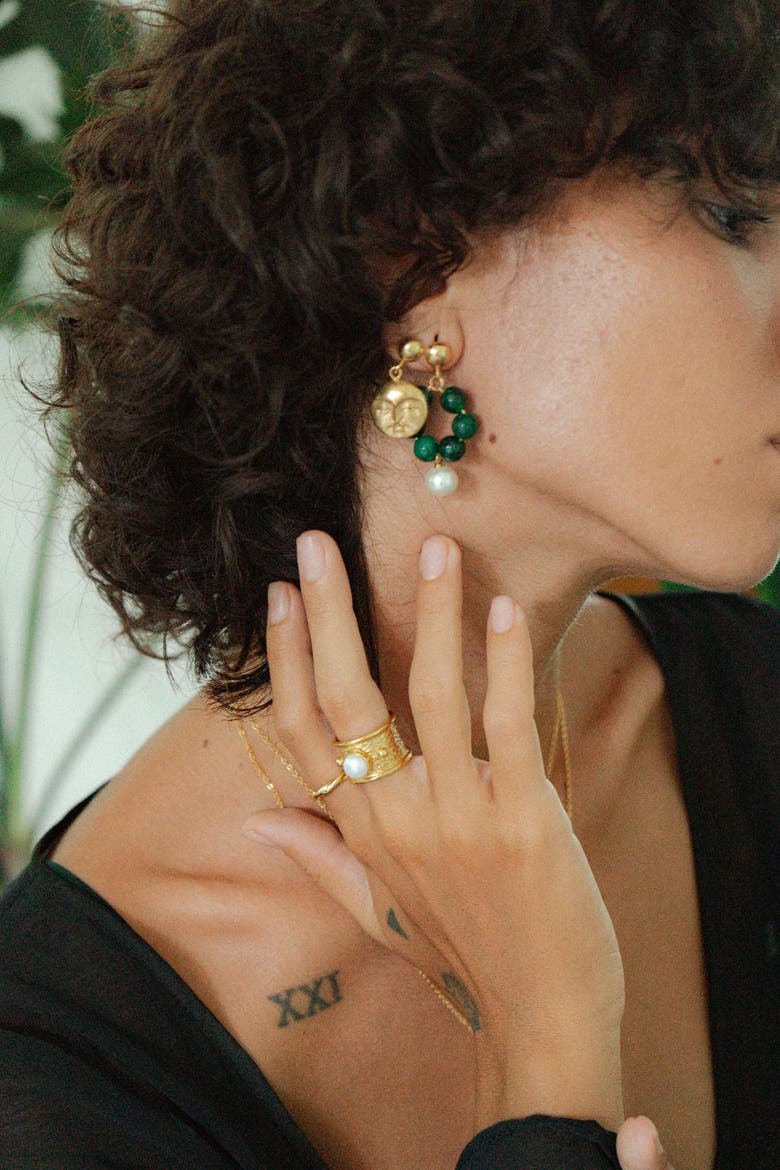 Della Pearl Band Ring, Alternate, color, Gold