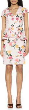 Alexia Admor Willow V-Neck Cap Sleeve Sheath Dress