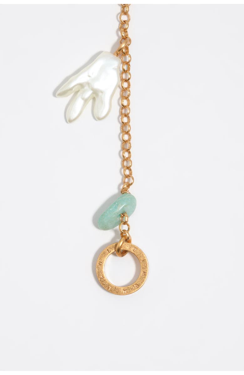 Bimba y Lola Aged Necklace With Stones And Shells, Alternate, color, Gold
